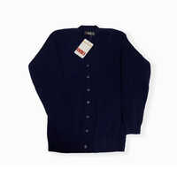 School Uniform Cardigan Sweater - Woolen Material, All Sizes, Blue Color | Full Sleeves, Washable, Perfect For Winter Wear