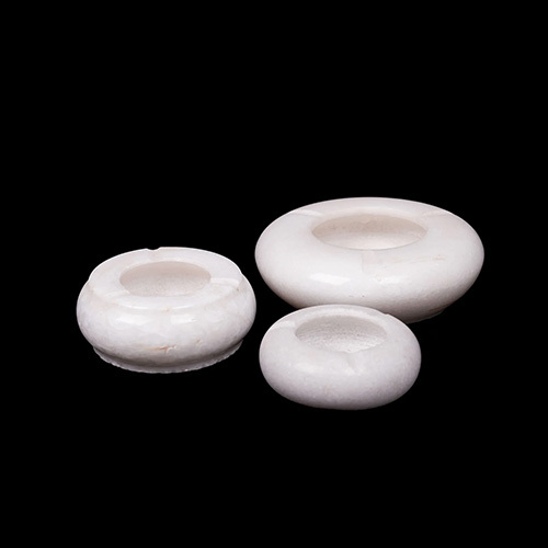 White Marble Ash Tray - Shape: Round