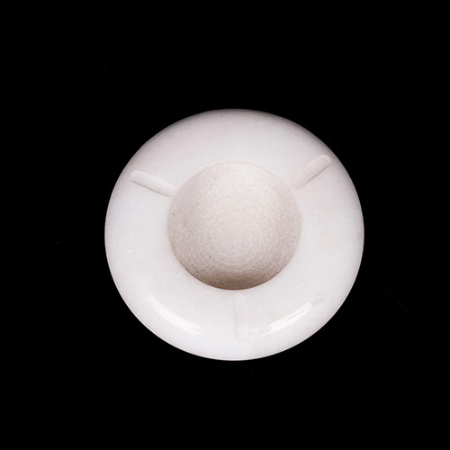 White Marble Ash Tray - Shape: Round