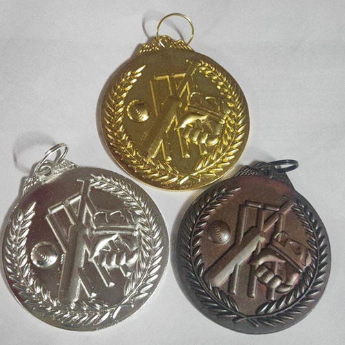 Cricket Medal 3D Embossed - Material: Die Casting Metal