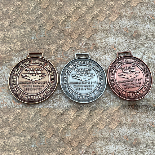 Swimming Embossed Medal - Material: Die Casting Metal