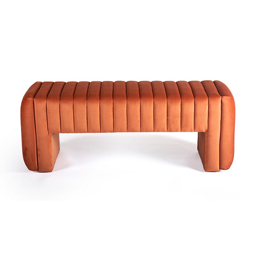 Linear Upholstry Cushioned Pouffee Bench Seating - Color: Different Available