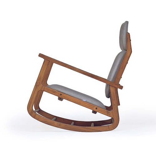 Wooden Rocking Chair - Solid Teak Wood, Available In Various Sizes And Colors, Polished Finish, Modern Design For Commercial And Residential Use