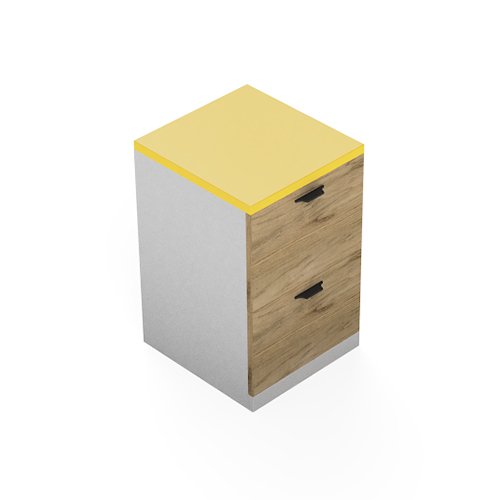 Apex 2 Drawer Modular Office Pedestal Storage - Color: As Per Requirement