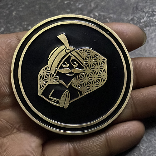 Gold Coin Medallion - Color: Black