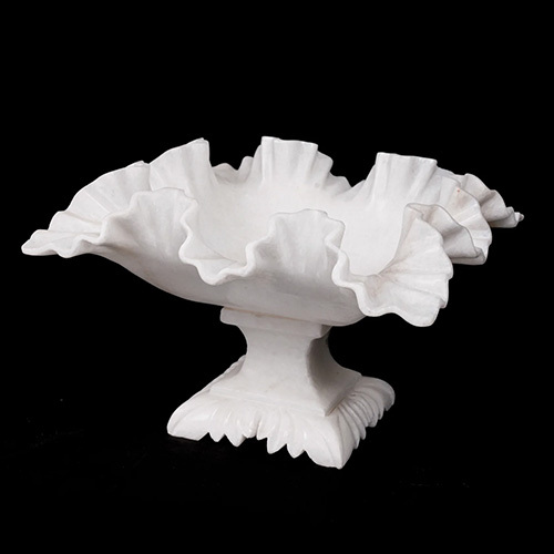 Marble Flower Standing Bowl - Color: Different Available