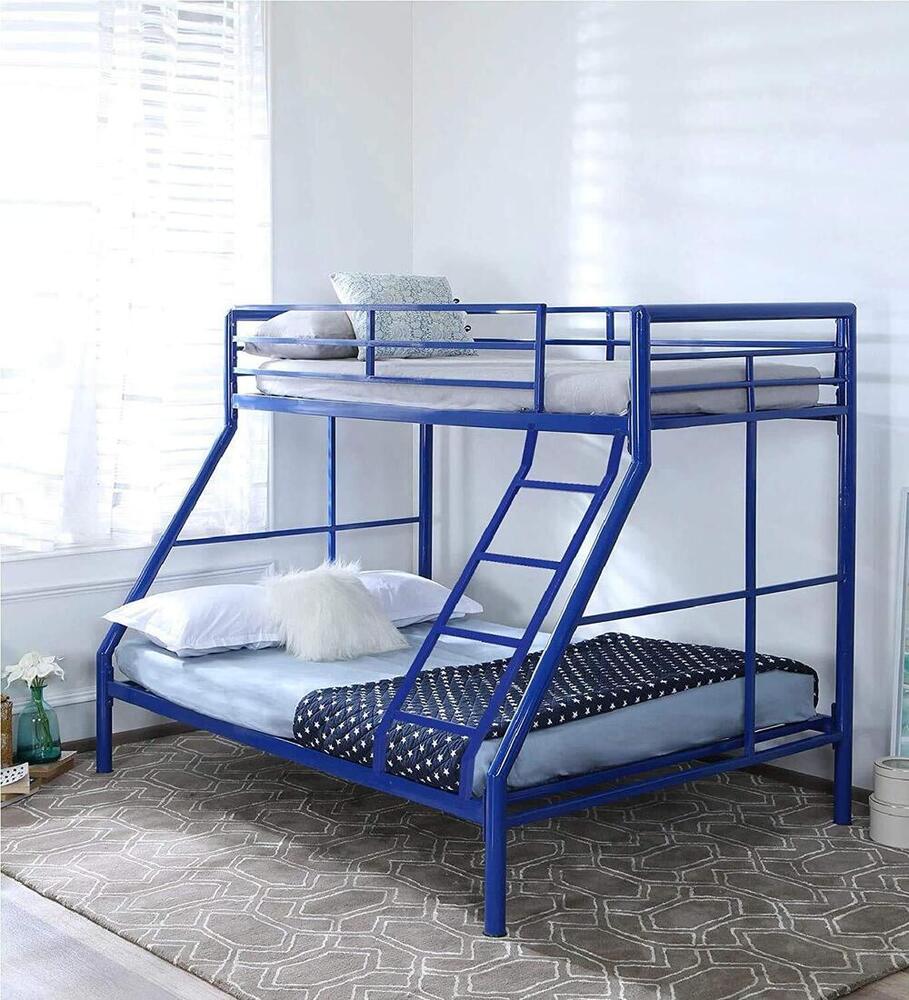 Twin Metal Bunk Cot Bed (Bottom) + Single(Top) - Frame Only, Mattress Not Included