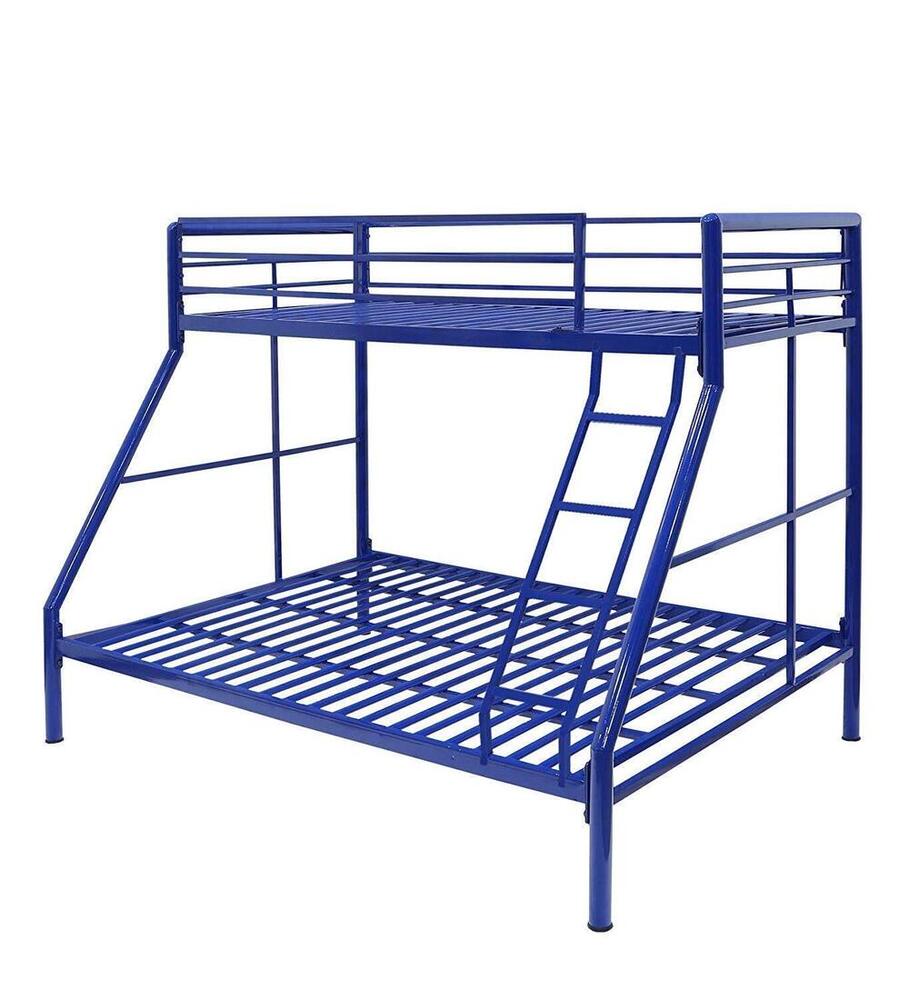 Twin Metal Bunk Cot Bed (Bottom) + Single(Top) - Frame Only, Mattress Not Included