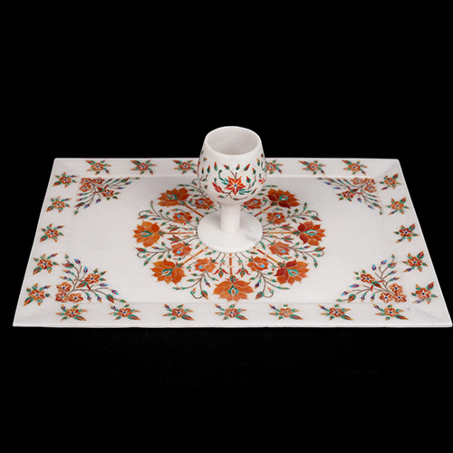 Marble Agra Glasses With Tray