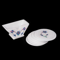 Marble Inlay Flower Coaster