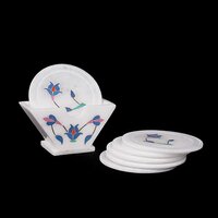 Marble Inlay Flower Coaster