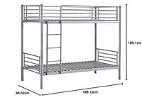 Metal Bunk Bed Frame with Ladder Safety Guardrail Guest Room Bedroom
