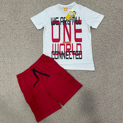 Single Printed Jersey Top Loopknit Shorts