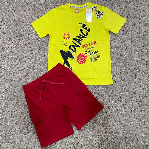 Single Jersey Top Loopknit Red Shorts