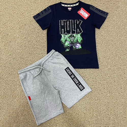 Single Jersey Top Loopknit Grey Shorts