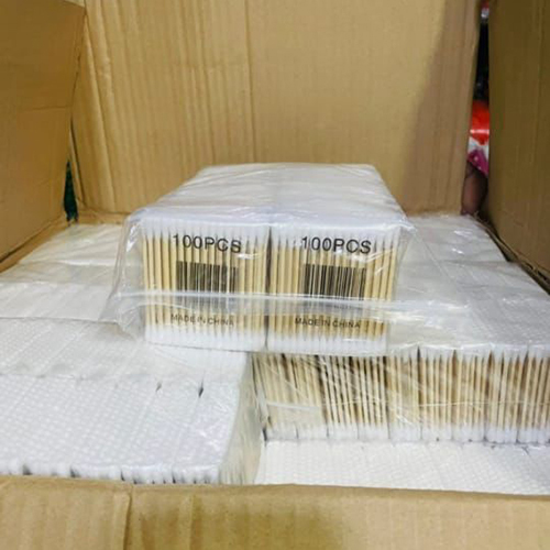 Cotton Swab Buds - 100% Soft Cotton, Medium Tip Size, White Stick Color, Hygienic Seal Pouch Packaging, Ideal for Makeup and Delicate Cleaning