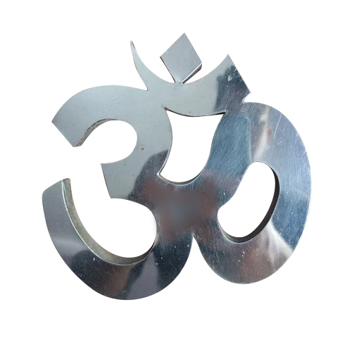 Om Stainless Steel Letter - Color: Silver