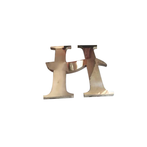H Steel Letter - Stainless Steel, Golden Color, Polished Surface | Available in Multiple Grades, ASTM Standard Quality