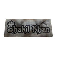 Stainless Steel Name Plate - 15 x 8 mm | Black Rectangular, 4 mm Thickness, Durable Aluminium, Ideal for Home or Office Display