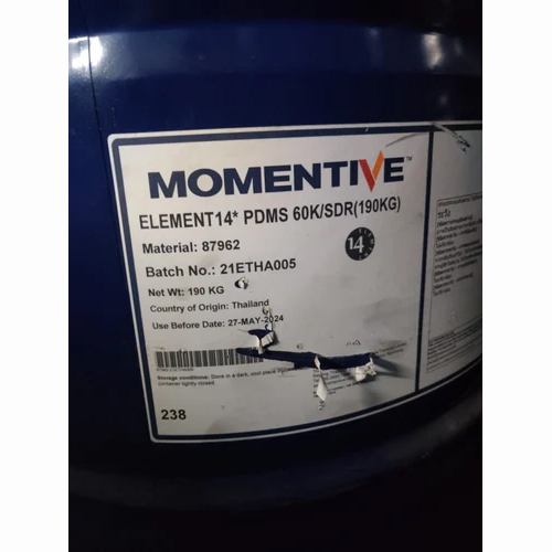 Momentive Element 14 PDMS 60000 CST Silicon Oil - 190 Ltr Drum, Colorless, Density 0.97 g/cmÂ³, High Viscosity for Industrial Applications