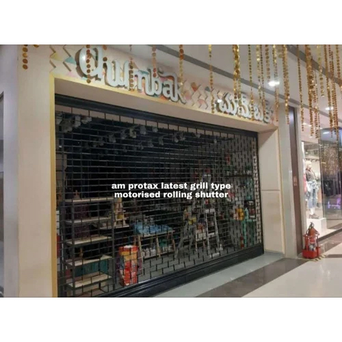 Grill Type Motorised Rolling Shutter - Color: Silver