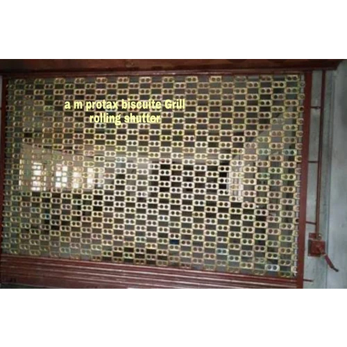 Biscuit Design Grill Rolling Shutter - Color: Red