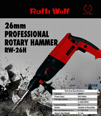 Ralli Wolf 26mm PROFESSIONAL ROTARY HAMMER (RW-26H)