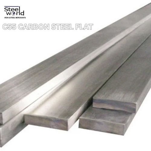 C55 Steel Rolled Flat Bar - Color: Silver