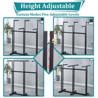 6 Way Clothing Rack Floor Standing Metal Garment Rack