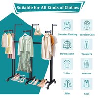 6 Way Clothing Rack Floor Standing Metal Garment Rack