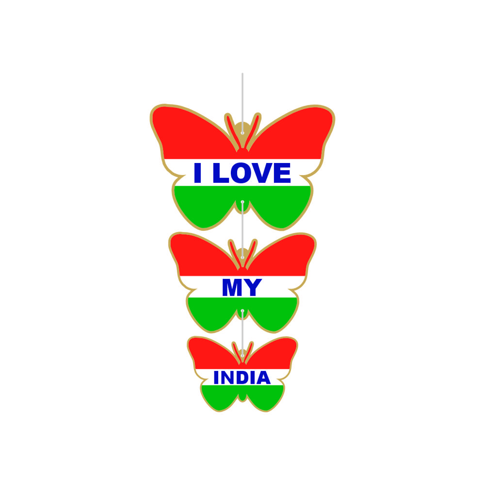 Tiranga Butterfly Dangler - Color: Tri Color