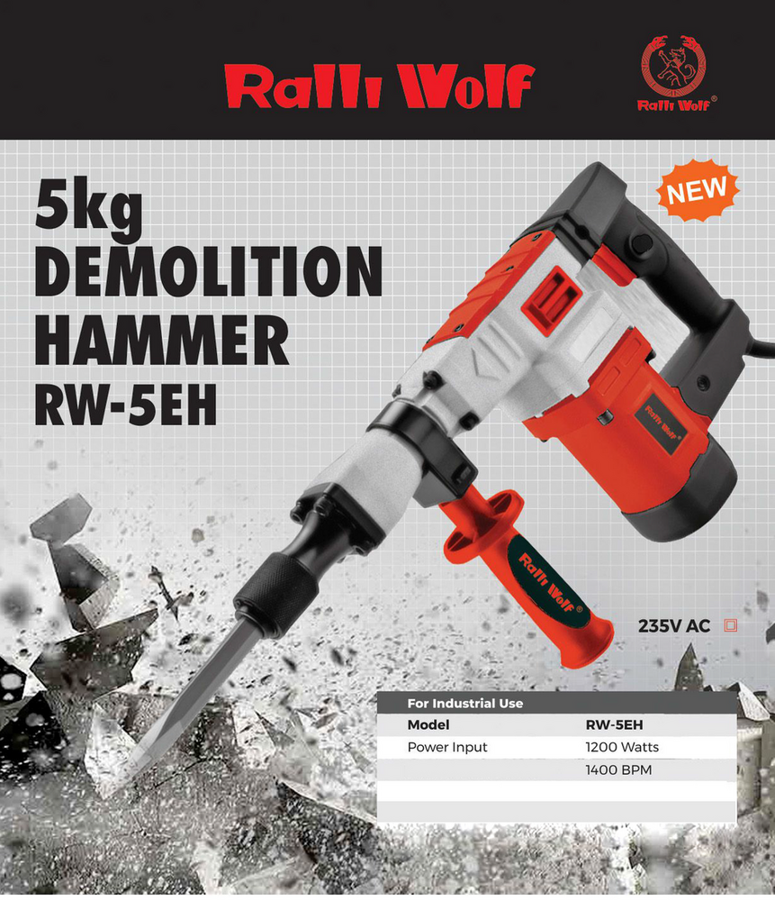 Ralli Wolf 5kg Demolitiom Hammer (Rw-5eh) - Application: Industrial