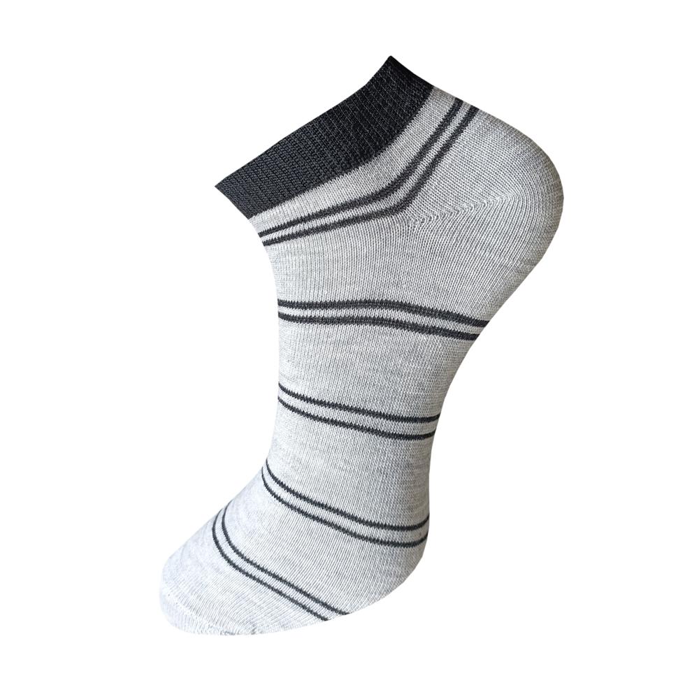 Premium Mens Socks - Knitted Cotton Blend, Free Size, Blue Gray White | Breathable, High Elasticity, All-season Comfort, Snug Fit, Odor Resistant