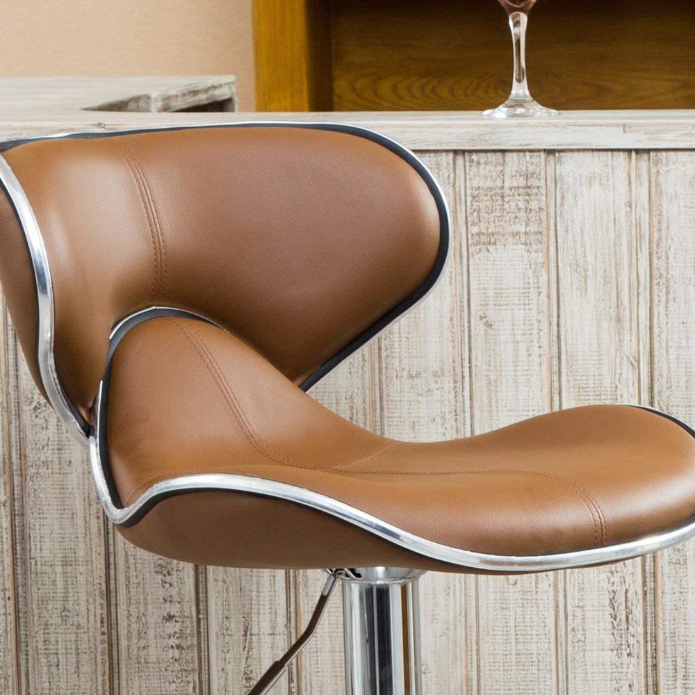Leather Bar Stools - Color: Brown
