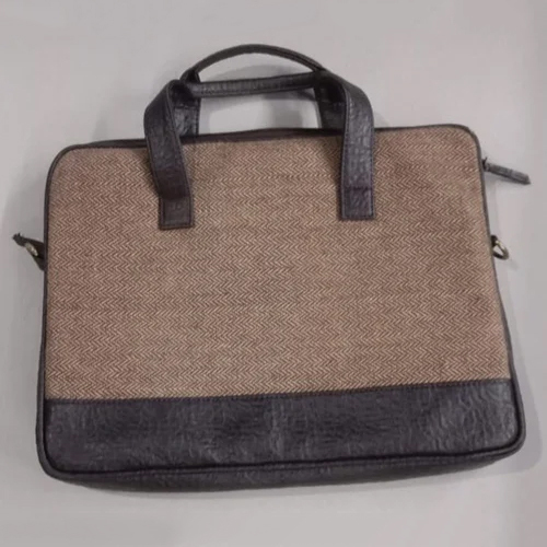 Beige Plain Laptop Bag - Color: Black