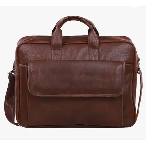 15.6Inch Brown Pu Leather Laptop Bag - Size: 16*12 Inch