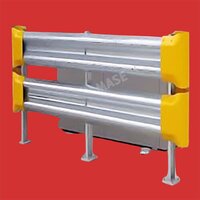 Metal Beam Crash Barrier - Steel, 1000 Mm Height, Silver | High Impact Resistance, Highway Safety, En1317 Compliance, Flexible Design