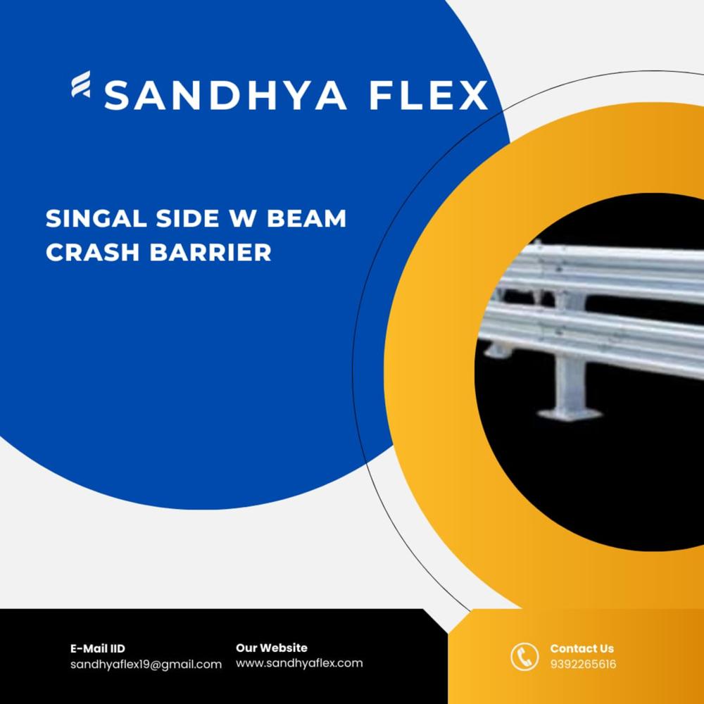 Single Side Double Beam Crash Barrier - Galvanized Iron, 3x5x1800 Mm, 6 Mm Thickness | Enhanced Containment, Energy Absorption, High-impact Resistance