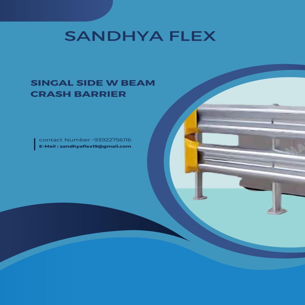 Single Side Double Beam Crash Barrier - Galvanized Iron, 3x5x1800 Mm, 6 Mm Thickness | Enhanced Containment, Energy Absorption, High-impact Resistance