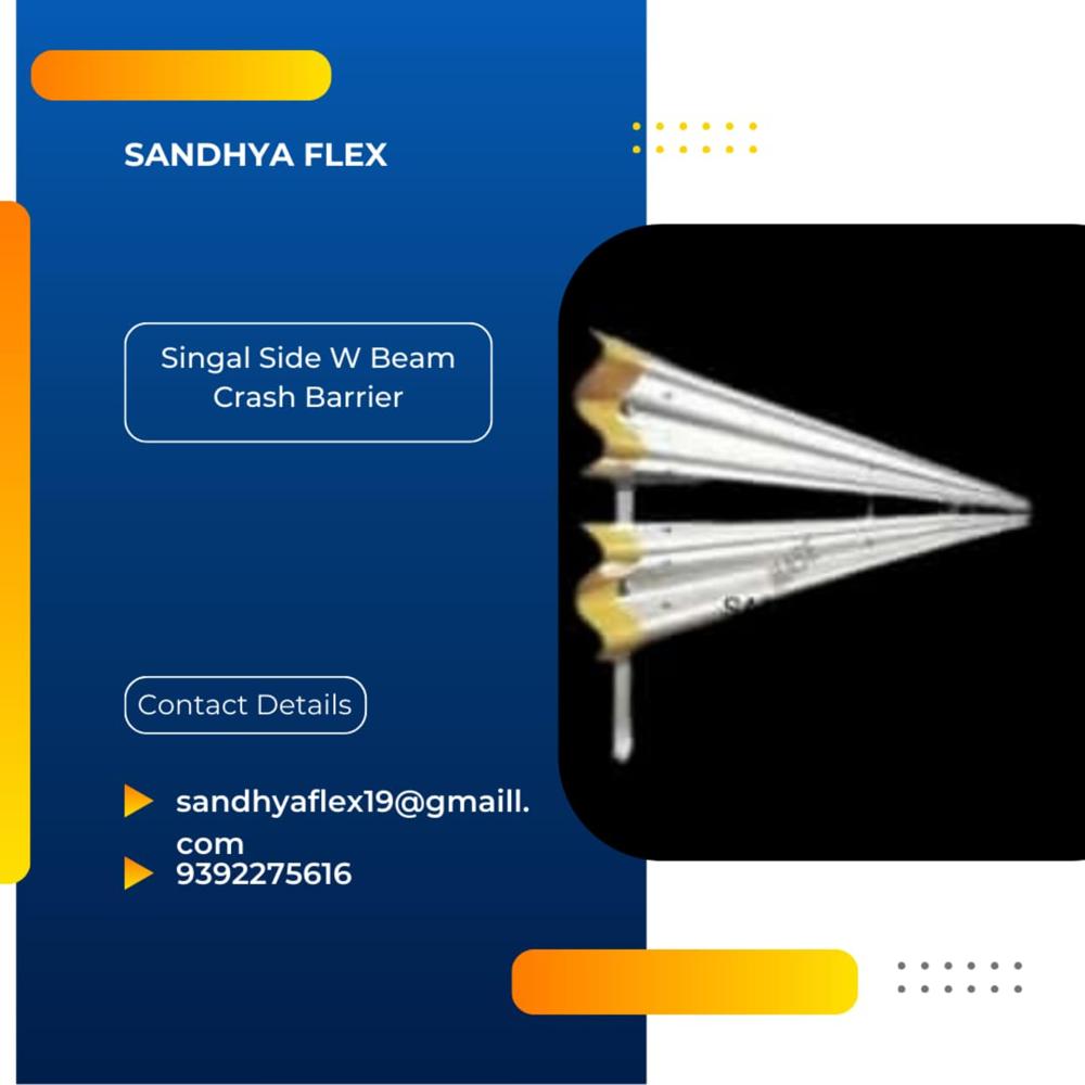 Single Side Double Beam Crash Barrier - Galvanized Iron, 3x5x1800 Mm, 6 Mm Thickness | Enhanced Containment, Energy Absorption, High-impact Resistance