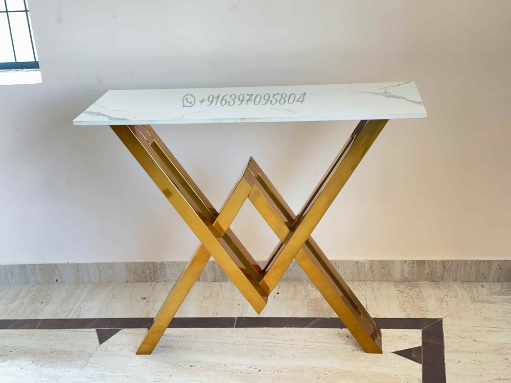 STEEL Console table with MARBLE