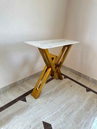 STEEL Console table with MARBLE