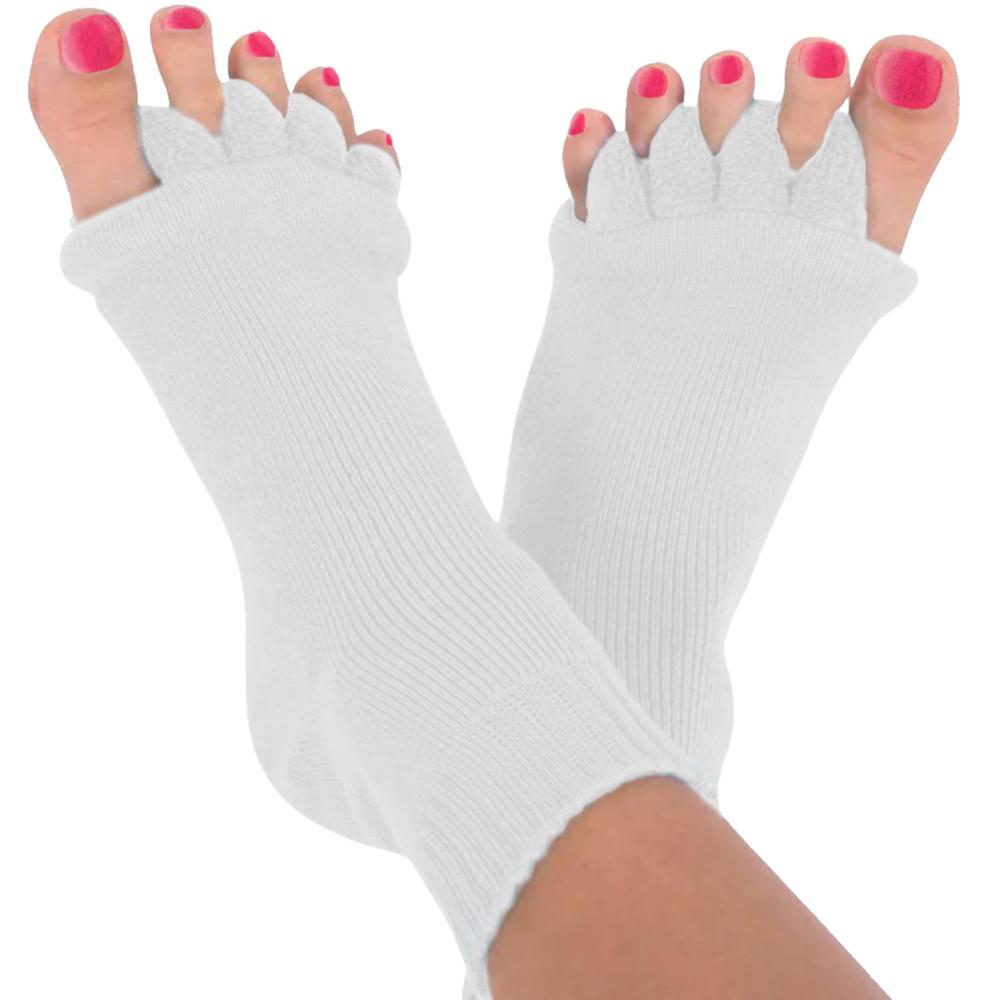 Foot Alignment Socks Five Toe Separator - Color: Black