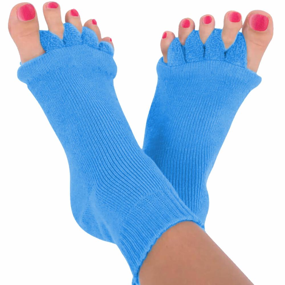 Foot Alignment Socks Five Toe Separator - Color: Black