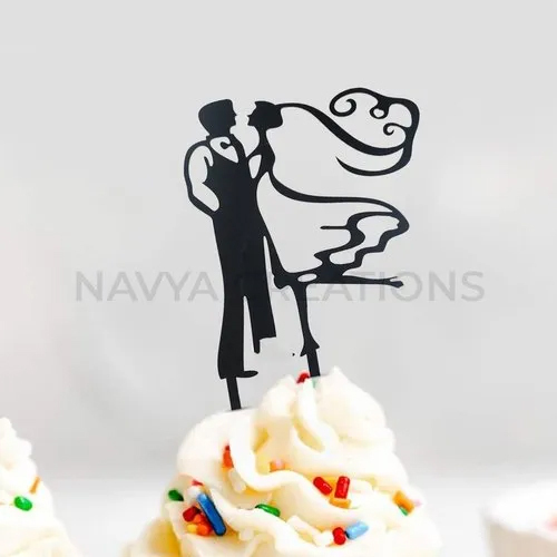 Black Couple Cake Topper