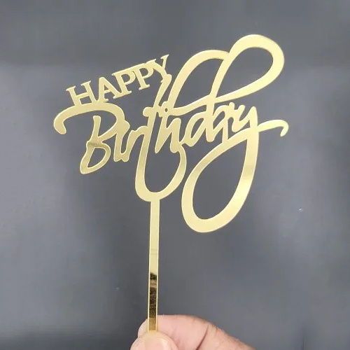 1mm Happy Birthday Cake Topper