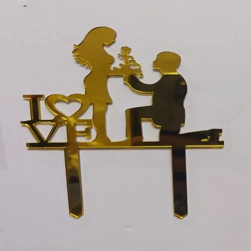 Golden Love Cake Topper