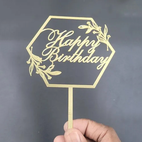 Golden Birthday Cake Topper