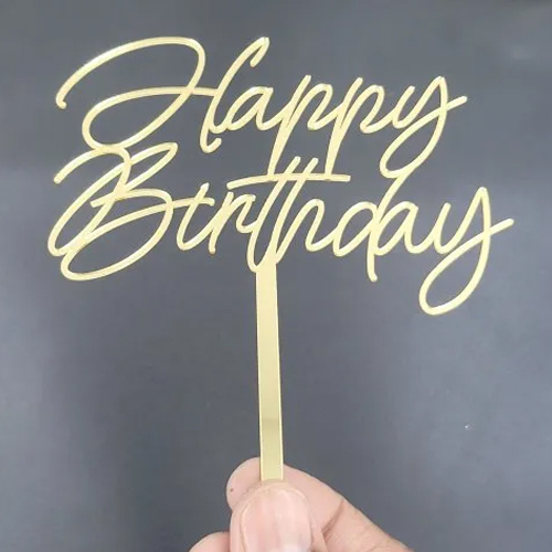 1mm Acrylic Golden Cake Topper