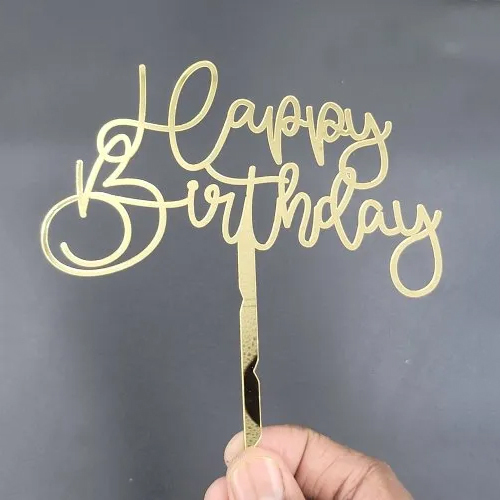 1mm Acrylic Golden Cake Topper